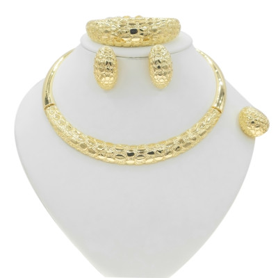 مجموعة مجوهرات مطلية بالذهب ، قلادة ، مأدبة الزفاف...