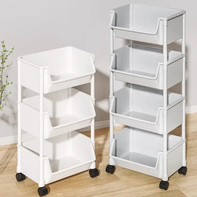 Kitchen book shelf cart storage groove closet bath...