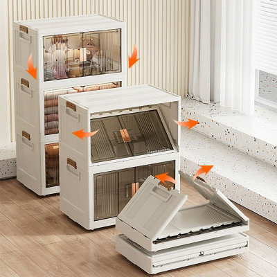 Home Wardrobe Organizer Foldable Portable Plastic...