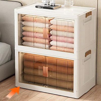 Home Wardrobe Organizer Foldable Portable Plastic...