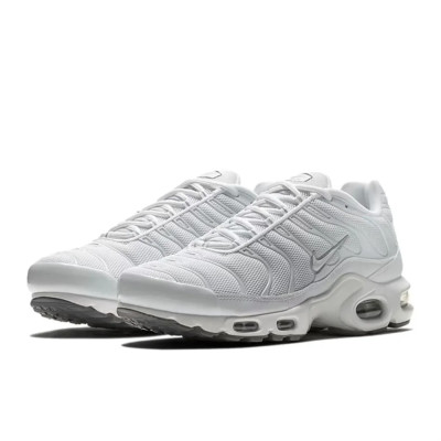 Nike Air Max Plus TN White Men Women Running Shoes Breathable Non Slip Durable Air Cushion Cushioning Fabric Triple