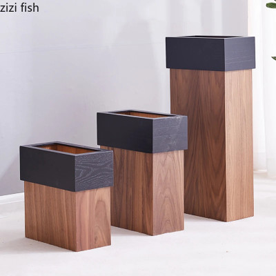 بسيطة خشبية سلة النفايات صناديق قمامة المطبخ المنز...