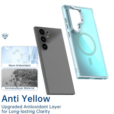 غلاف حماية فاخر MagSafe مغناطيسي مع إطار ملون وحام...