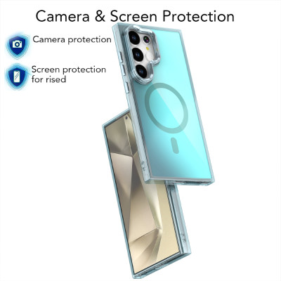 غلاف حماية فاخر MagSafe مغناطيسي مع إطار ملون وحام...