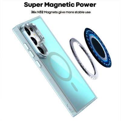 غلاف حماية فاخر MagSafe مغناطيسي مع إطار ملون وحام...