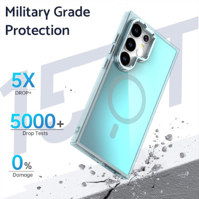 غلاف حماية فاخر MagSafe مغناطيسي مع إطار ملون وحام...