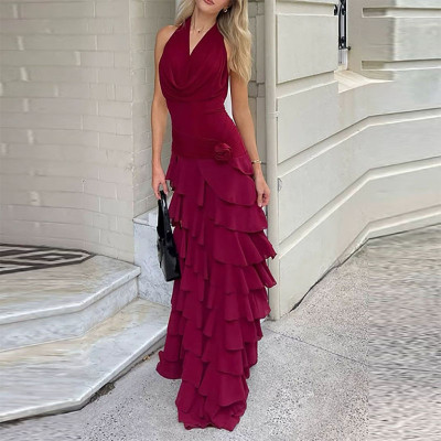 فستان سهرة نسائي بتصميم أوروبي مثير