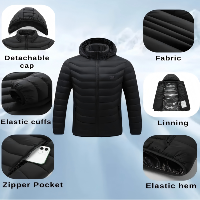 جديد الرجال الشتاء 23 منطقة التدفئة أربعة التحكم ا...