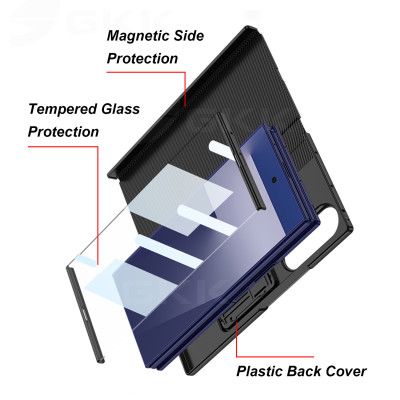 غلاف حماية جلدي مغناطيسي قابل للطي متوافق مع Samsu...