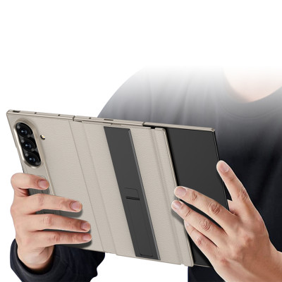 غلاف حماية جلدي مغناطيسي قابل للطي متوافق مع Samsu...