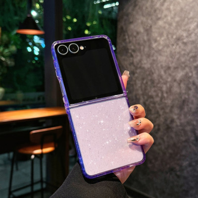 غلاف حماية شفاف لامع متوافق مع Samsung Galaxy Z Fl...