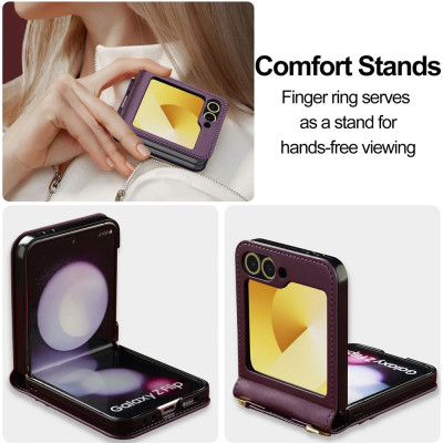 غلاف حماية محفظة Crossbody جلدي مع حزام يد متوافق...