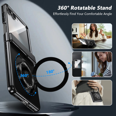 غلاف حماية بواقي شاشة مدمج مع مسند مغناطيسي دوار م...