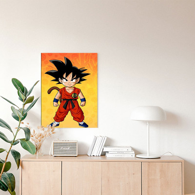 لوحة كانفاس على إطار خشبي بتصميم جوكو المحارب أنمي...
