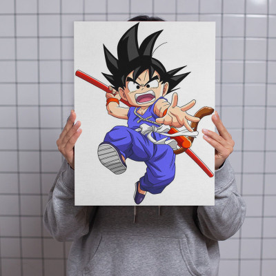 لوحة كانفاس على إطار خشبي بتصميم جوكو المحارب أنمي...