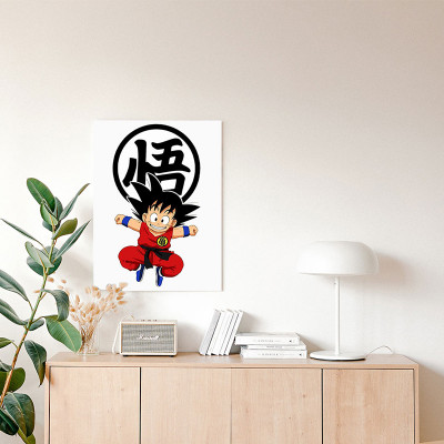 لوحة كانفاس على إطار خشبي بتصميم جوكو أنمي دراغون...