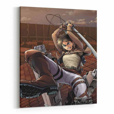 لوحة كانفاس على إطار خشبي بتصميم إيرين ياجر أنمي ه...