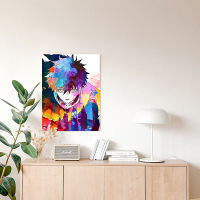 لوحة كانفاس على إطار خشبي بتصميم ديكو أنمي أكاديمي...