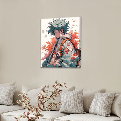 لوحة كانفاس على إطار خشبي بتصميم ديكو أنمي أكاديمي...