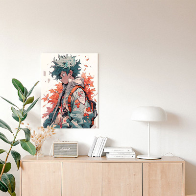 لوحة كانفاس على إطار خشبي بتصميم ديكو أنمي أكاديمي...
