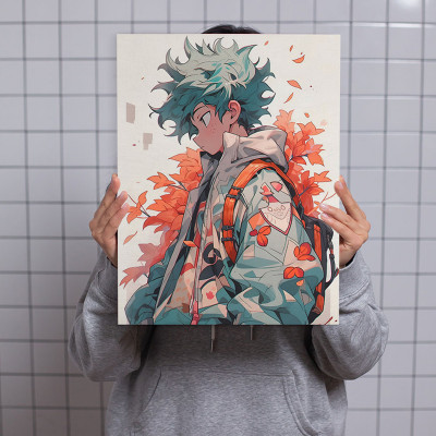 لوحة كانفاس على إطار خشبي بتصميم ديكو أنمي أكاديمي...
