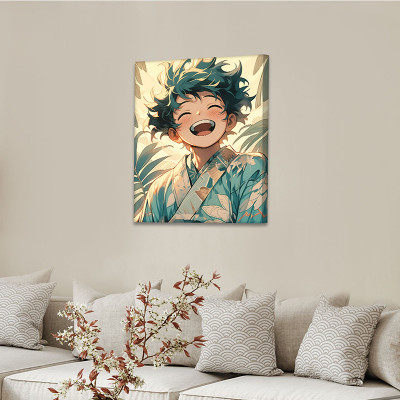 لوحة كانفاس على إطار خشبي بتصميم ديكو أنمي أكاديمي...