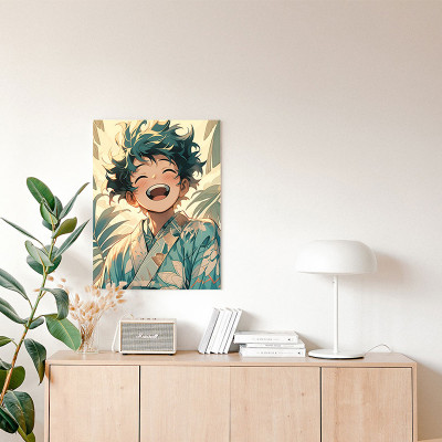 لوحة كانفاس على إطار خشبي بتصميم ديكو أنمي أكاديمي...