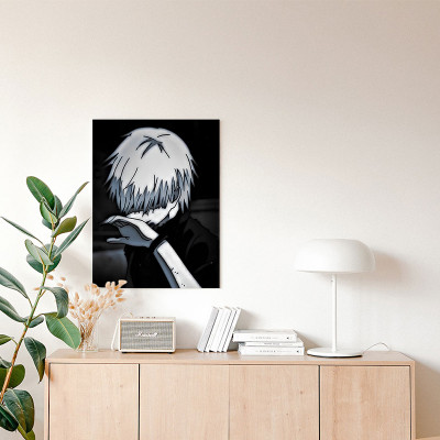 لوحة كانفاس على إطار خشبي بتصميم كين أنمي طوكيو غو...