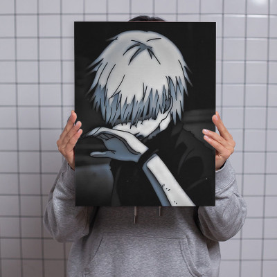 لوحة كانفاس على إطار خشبي بتصميم كين أنمي طوكيو غو...