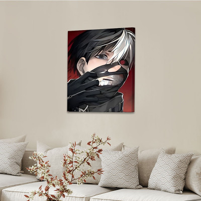 لوحة كانفاس على إطار خشبي بتصميم كين أنمي طوكيو غو...