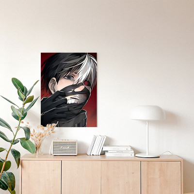 لوحة كانفاس على إطار خشبي بتصميم كين أنمي طوكيو غو...