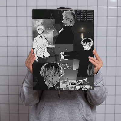 لوحة كانفاس على إطار خشبي بتصميم كين أنمي طوكيو غو...