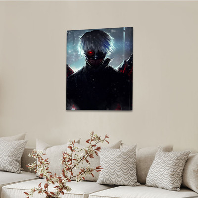 لوحة كانفاس على إطار خشبي بتصميم كين أنمي طوكيو غو...