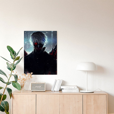 لوحة كانفاس على إطار خشبي بتصميم كين أنمي طوكيو غو...