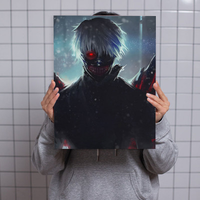 لوحة كانفاس على إطار خشبي بتصميم كين أنمي طوكيو غو...