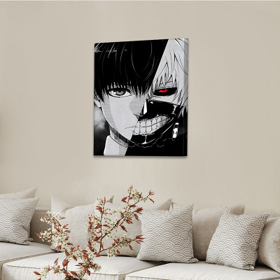 لوحة كانفاس على إطار خشبي بتصميم كين أنمي طوكيو غو...