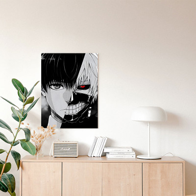 لوحة كانفاس على إطار خشبي بتصميم كين أنمي طوكيو غو...