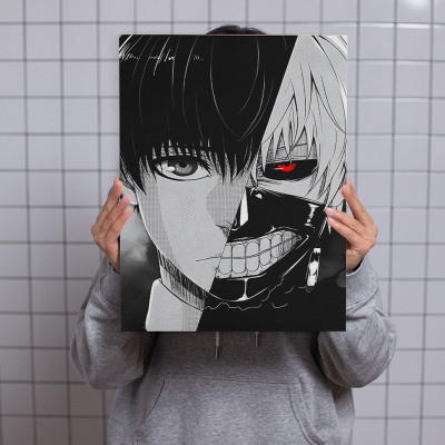 لوحة كانفاس على إطار خشبي بتصميم كين أنمي طوكيو غو...