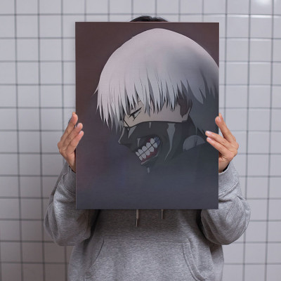 لوحة كانفاس على إطار خشبي بتصميم كين أنمي طوكيو غو...