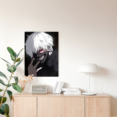 لوحة كانفاس على إطار خشبي بتصميم كين أنمي طوكيو غو...