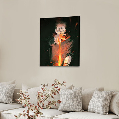 لوحة كانفاس على إطار خشبي بتصميم سوكونا أنمي جوجوت...