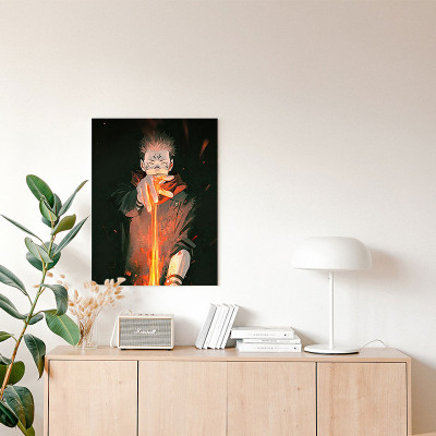 لوحة كانفاس على إطار خشبي بتصميم سوكونا أنمي جوجوت...