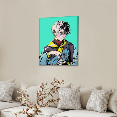 لوحة كانفاس على إطار خشبي بتصميم غوجو أنمي جوجوتسو...