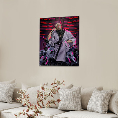 لوحة كانفاس على إطار خشبي بتصميم سوكونا أنمي جوجوت...