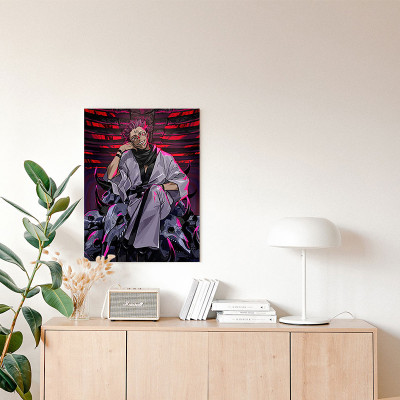 لوحة كانفاس على إطار خشبي بتصميم سوكونا أنمي جوجوت...