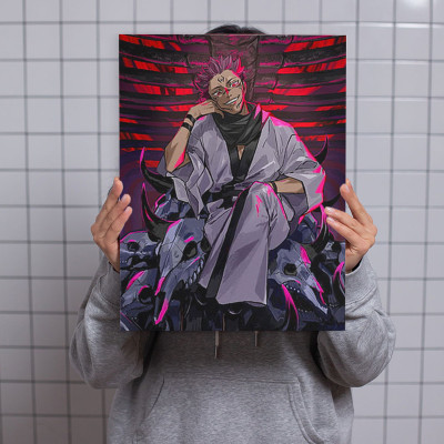 لوحة كانفاس على إطار خشبي بتصميم سوكونا أنمي جوجوت...