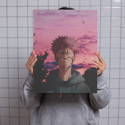 لوحة كانفاس على إطار خشبي بتصميم سوكونا أنمي جوجوت...