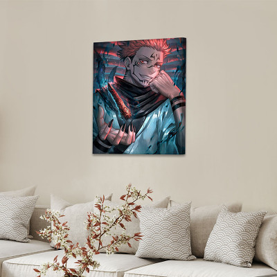 لوحة كانفاس على إطار خشبي بتصميم سوكونا أنمي جوجوت...
