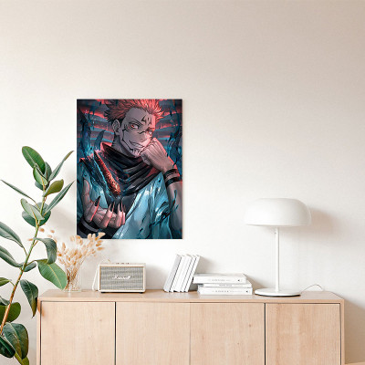 لوحة كانفاس على إطار خشبي بتصميم سوكونا أنمي جوجوت...