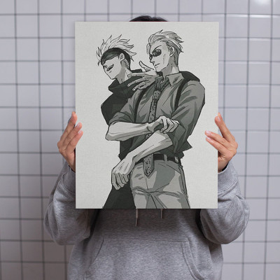 لوحة كانفاس على إطار خشبي بتصميم غوجو و نانامى جوج...